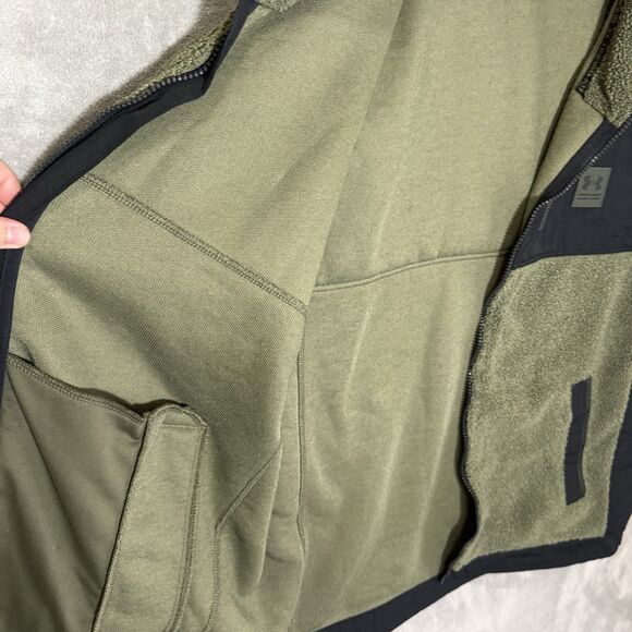 Under Armour Vest Men XL Green Mission Boucle Fleece Full Zip Loose Windbreaker - Picture 8 of 11